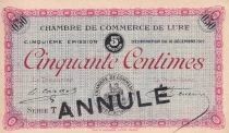 France 50 Centimes - Chambre de Commerce de Lure - 16-12-1919 - S&eacute;rie T 43 5&egrave;me &eacute;mission - Annul&eacute;