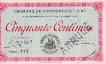 France 50 Centimes - Chambre de Commerce de Lure - 25-09-1915 - S&eacute;rie 117 - Annul&eacute;