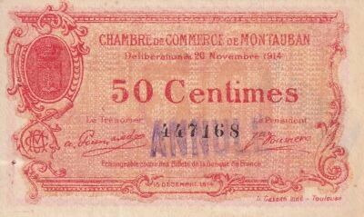France 50 Centimes - Chambre de Commerce de Montauban - 1914 - Annul�
