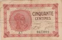 France 50 Centimes - Chambre de Commerce de Paris - 1920-1923 - TB + - S&eacute;rie A.7
