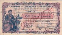 France 50 Centimes - Chambre de Commerce de Perpignan - 12-10-1916 - S&eacute;rie L.V.