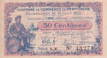 France 50 Centimes - Chambre de commerce de Perpignan - 1915 - Serial L.V. - P.100-9