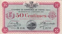 France 50 Centimes - Chambre de commerce de Vienne - 1916 - Serial N 114 - P.128-15