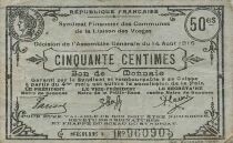 France 50 Centimes - Cities of Vosges - 14-08-1916 - Serial 1