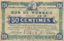 France 50 Centimes - City of Roubaix and Tourcoing - Serial AB40