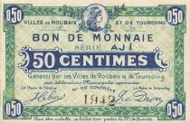 France 50 Centimes - City of Roubaix and Tourcoing - Serial AJ4