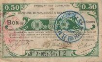France 50 Centimes - Counties of Maubeuge and Solre-le-Chateau - 22-09-1915