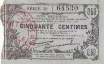 France 50 Centimes - Fourmies - Bon R&eacute;gional - 08-05-1916 - S&eacute;rie 29