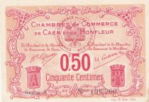 France 50 centimes - Honfleur and Caen Chamber of Commerce - 1915 - Serial A