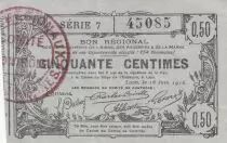 France 50 Centimes - Laon - Bon R&eacute;gional - 16-06-1916 - S&eacute;rie 7