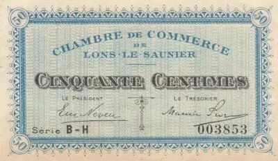 France 50 Centimes - Lons-le-Saunier - Chambre de Commerce - 1918 - S�rie B-H