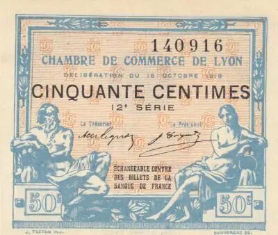 France 50 Centimes - Lyon - Chambre de Commerce - 16-10-1919 - Douxi�me S�rie