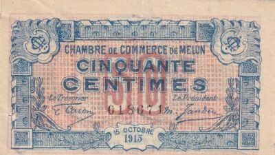 France 50 Centimes - Melun Chamber of Commerce 1915 - XF