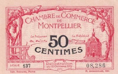 France 50 Centimes - Montpellier - Chambre de Commerce - 1917 - S�rie 137