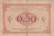 France 50 Centimes - Paris Chamber of Commerce - 1920-1923 - F to VF - Serial E.98