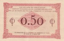 France 50 Centimes - Paris Chamber of Commerce - 1920-1923 - XF - Serial B.78