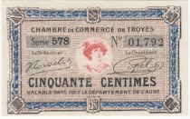 France 50 Centimes - Troyes Chamber of Commerce 1918 - aUNC