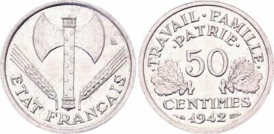 France 50 Centimes, Etat Fran�ais - Bazor - 1942
