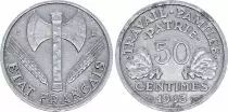 France 50 Centimes, Etat Fran&ccedil;ais - Bazor - 1943 B Beaumont-le-Roger - F