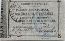 France 50 Centimes Appilly Bon Municipal 1914