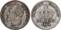 France 50 Centimes Francs Napol&eacute;on III 1864 A Paris - Argent