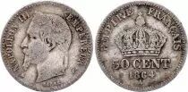 France 50 Centimes Francs Napol&eacute;on III 1864 A Paris - Argent