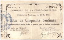France 50 Centimes La Ferte-Chevresis Commune - 1915