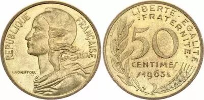 France 50 Centimes Lagriffoul - Marianne - 1963 - 4 Plis