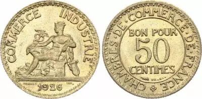 France 50 Centimes Mercury Seated - 1926