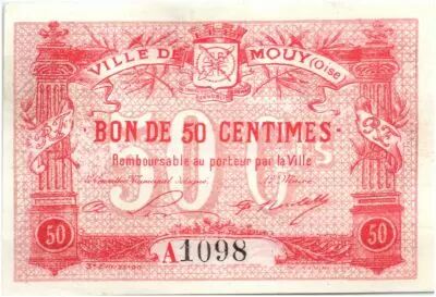 France 50 Centimes Mouy City - 1915