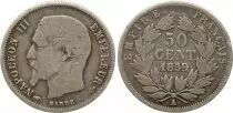 France 50 Centimes Napol&eacute;on III T&ecirc;te nue - 1859 A Paris - Argent
