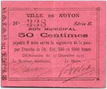 France 50 Centimes Noyon Ville - 1915