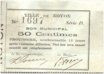 France 50 Centimes Noyon Ville