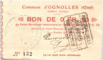France 50 Centimes Ognolles City - 1915