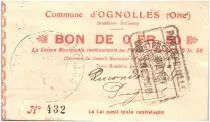 France 50 Centimes Ognolles Ville - 1915