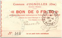 France 50 Centimes Ognolles Ville - 1915