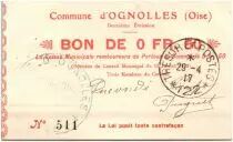 France 50 Centimes Ognolles Ville - 1915