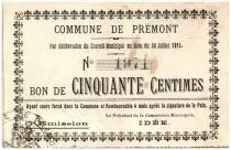 France 50 Centimes Premont Commune - 1915