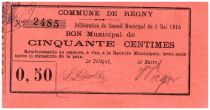 France 50 Centimes Regny Bon Municipal - 1915