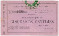 France 50 Centimes Roupy Commune - 1915