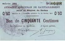 France 50 Centimes Sedan Synd.de ravitaillement