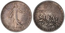 France 50 Centimes Semeuse - 1898 - Argent PCGS AU 58