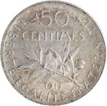 France 50 Centimes Semeuse - 1917