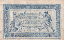 France 50 Centimes Soldier and family - 1919 Serial S - VF