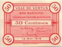 France 50 Centimes Vertus City - 1916
