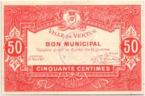 France 50 Centimes Vertus City - 1917