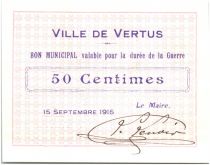 France 50 Centimes Vertus Ville - 1915