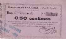France 50 Centimes Vraignes Bon de guerre