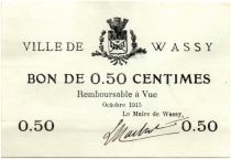 France 50 Centimes Wassy Ville - 1915