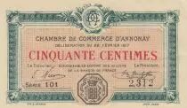 France 50 Cents - Annonay Chamber of Commerce - 22-02-1917 - Serial 101